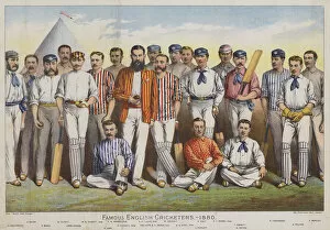 Boys Own Gallery: Famous English Cricketers, 1880 (colour litho)
