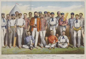 Boys Own Gallery: Famous English Cricketers, 1880 (colour litho)