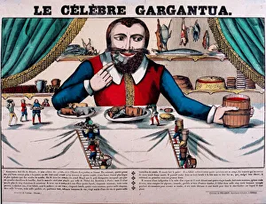 The famous Gargantua with a large canopy and all kinds of dishes The famous Gargantua with a large canopy and all kinds of dishes