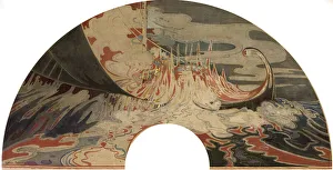 Fan Design (The Passing of a Viking) (tempera, w/c & gold paint on paper ) Fan Design (The Passing of a Viking) (tempera, w/c & gold paint on paper )