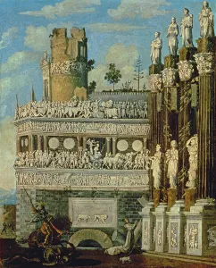 Fantastical Architecture with St. George and the Dragon, 1622 Fantastical Architecture with St. George and the Dragon, 1622