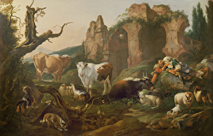 Farm animals in a landscape, 1685 (oil on canvas) Farm animals in a landscape, 1685 (oil on canvas)