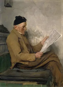 Farmer Reading on the Stove Bench (oil on canvas) Farmer Reading on the Stove Bench (oil on canvas)