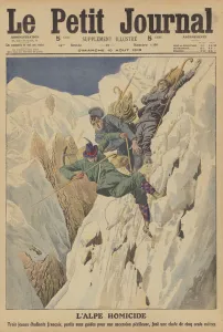 Fatal mountaineering accident in the Swiss Alps (colour litho) Fatal mountaineering accident in the Swiss Alps (colour litho)
