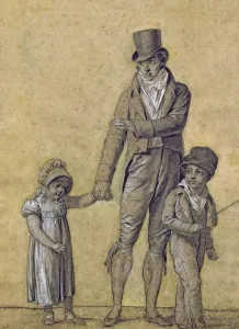 Father with his daughter, study for The Shower (pencil on paper) Father with his daughter, study for The Shower (pencil on paper)