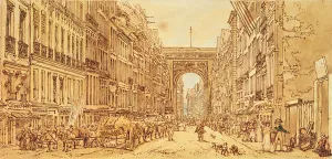 The Faubourg and the Porte Saint-Denis, 1801 (pen & ink on paper) The Faubourg and the Porte Saint-Denis, 1801 (pen & ink on paper)