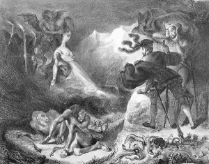 Faust and Mephistopheles at the Witches Sabbath, from Goethes Faust, 1828 Faust and Mephistopheles at the Witches Sabbath, from Goethes Faust, 1828