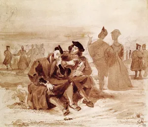 Faust and Wagner in conversation in the countryside, from Faust by Johann Faust and Wagner in conversation in the countryside, from Faust by Johann