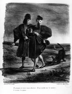Faust and Wagner, Illustration for Faust by Goethe, 1828 (litho) (b/w photo) Faust and Wagner, Illustration for Faust by Goethe, 1828 (litho) (b/w photo)