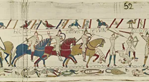 Here fell the brothers of Harold: Gyrth and Leofwine, Bayeux Tapestry (wool embroidery on linen) Here fell the brothers of Harold: Gyrth and Leofwine, Bayeux Tapestry (wool embroidery on linen)