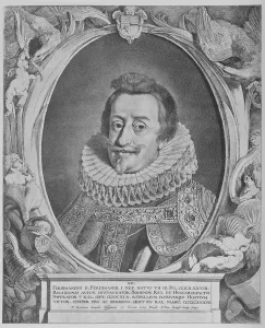 Ferdinand II, Holy Roman Emperor, engraved by Pieter van Sompel, 1644 (engraving) Ferdinand II, Holy Roman Emperor, engraved by Pieter van Sompel, 1644 (engraving)