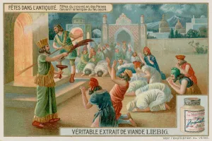 Festival of the New Year in Ancient Persia at the Temple of Sacred Fire (chromolitho) Festival of the New Year in Ancient Persia at the Temple of Sacred Fire (chromolitho)