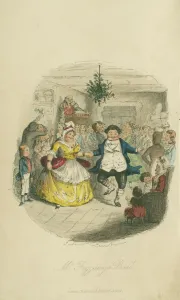Fezziwig's Ball - A Christmas Carol, 1843 (coloured etching) Fezziwig's Ball - A Christmas Carol, 1843 (coloured etching)