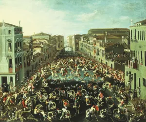 The Fight between the Nicolotti and the Castellani, on the Ponte dei Pugni, Venice The Fight between the Nicolotti and the Castellani, on the Ponte dei Pugni, Venice