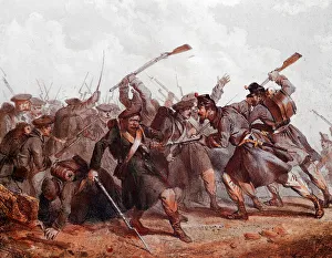 Crimean War Gallery: Fight between the Russian army and the coalition army of the English, Ottoman and French