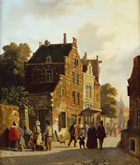 Figures in a Busy Street, 1853 (oil on panel) Figures in a Busy Street, 1853 (oil on panel)