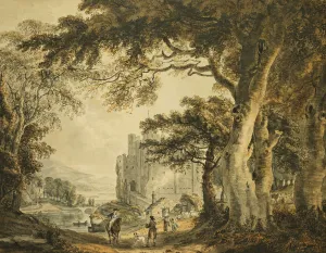 Figures on a Lane Before Rochester Castle, (pen and ink and watercolour) Figures on a Lane Before Rochester Castle, (pen and ink and watercolour)