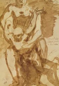 Two Figures (preparatory study for The Gates of Hell') (lead-pencil Two Figures (preparatory study for The Gates of Hell') (lead-pencil