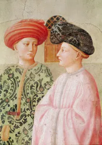 Detail of the figures behind St. Peter, from the Raising of Tabitha, c.1427 (fresco) Detail of the figures behind St. Peter, from the Raising of Tabitha, c.1427 (fresco)