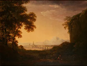 Figures In a Wooded Italian Landscape (oil on canvas) Figures In a Wooded Italian Landscape (oil on canvas)