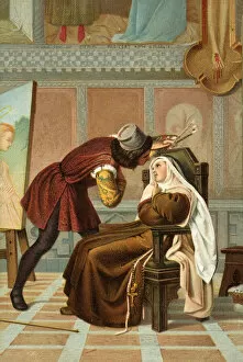 Filippo Lippi and the nun Buti (colour litho)