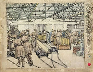 1914 1918 Gallery: The Filling Factory, Hereford, 1918 (w/c and crayon)