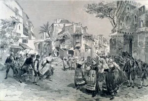 The final scene of Cavalleria rusticana, opera by Mascagni The final scene of Cavalleria rusticana, opera by Mascagni