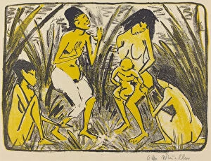 Decree Collection: Finding of Moses (Auffindung des Moses), c. 1920 (lithograph in black and gold)
