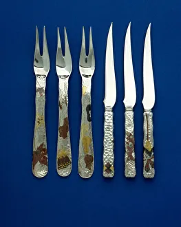 Part of a fine and rare set of 36 dessert knives and forks Part of a fine and rare set of 36 dessert knives and forks