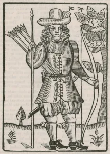 Finsbury archer's ticket for the shooting of 1676 (engraving) Finsbury archer's ticket for the shooting of 1676 (engraving)