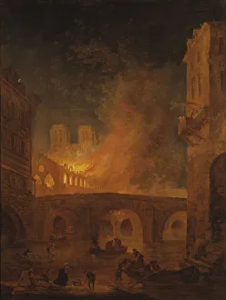 The Fire of Hotel-Dieu in Paris, by Robert, Hubert (1733-1808) The Fire of Hotel-Dieu in Paris, by Robert, Hubert (1733-1808)