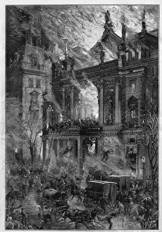 The fire of the Opera Wiener Ringtheater in Vienna (Austria) on 5 December 1881