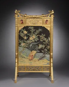 Fire Screen, Herter Brothers, c.1878-1880 (gilded wood, painted and gilded wood panels Fire Screen, Herter Brothers, c.1878-1880 (gilded wood, painted and gilded wood panels
