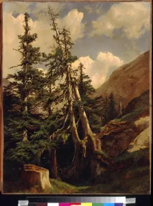 Firs in the mountains by Calame, Alexandre (1810-1864). Oil on canvas, Dimension : 68 Firs in the mountains by Calame, Alexandre (1810-1864). Oil on canvas, Dimension : 68