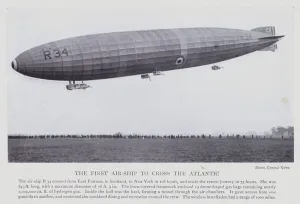 The first air-ship to cross the Atlantic (b/w photo) The first air-ship to cross the Atlantic (b/w photo)