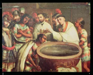 First Baptism of the Indians by the Dominicans (oil on canvas) First Baptism of the Indians by the Dominicans (oil on canvas)