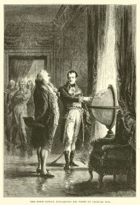 The first consul explaining his views to Charles Fox (engraving) The first consul explaining his views to Charles Fox (engraving)