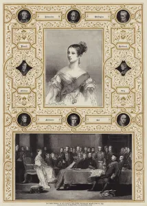 The First Council of Her Majesty the Queen, Kensington Palace, 20 June 1837 (colour litho) The First Council of Her Majesty the Queen, Kensington Palace, 20 June 1837 (colour litho)
