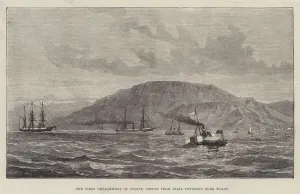 Troopships Gallery: The First Detachment of Native Troops from India entering Suez Roads (engraving)