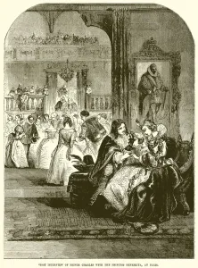 First interview of Prince Charles with the Princess Henrieita, at Paris (engraving) First interview of Prince Charles with the Princess Henrieita, at Paris (engraving)