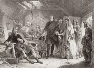 The first meeting of Prince Charles and Flora Macdonald on the island of South Uist The first meeting of Prince Charles and Flora Macdonald on the island of South Uist