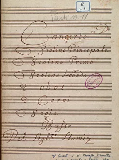 First page of musical score of Concerto in D major by Karl Philipp Stamitz First page of musical score of Concerto in D major by Karl Philipp Stamitz
