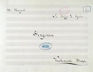 First page of score for the cello in Le nozze di Figaro, opera by Mozart (19th century) First page of score for the cello in Le nozze di Figaro, opera by Mozart (19th century)