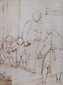 The First Steps of the Young Jesus (brush and brown ink on paper) The First Steps of the Young Jesus (brush and brown ink on paper)