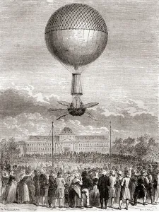 The first successful balloon flight of Jean-Pierre Francois Blanchard on 2 March 1784 The first successful balloon flight of Jean-Pierre Francois Blanchard on 2 March 1784