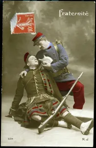 1911 UK Auld Lang Syne postcard with photo of soldier 1911 UK Auld Lang Syne postcard with photo of soldier