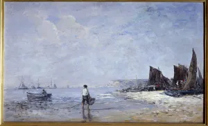 The fisherman Painting by Eugene Louis Boudin (1824-1898) 19th century Sun The fisherman Painting by Eugene Louis Boudin (1824-1898) 19th century Sun