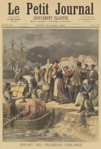 The fishermen of Iceland preparing to go to sea (colour litho) The fishermen of Iceland preparing to go to sea (colour litho)