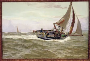 A Fishing Boat in a Stiff Breeze (oil on canvas) A Fishing Boat in a Stiff Breeze (oil on canvas)