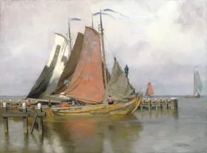 Fishing boats leaving Zuyderzee Port, 1899 (oil on canvas) Fishing boats leaving Zuyderzee Port, 1899 (oil on canvas)